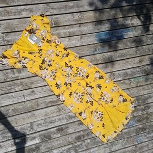 Oasis cheerful yellow midi dress,